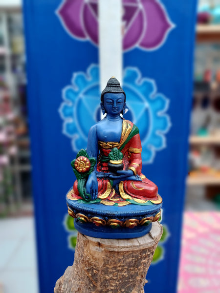 Buda De La Medicina Hecho En Nepal.  Color azul, tamaño normal
