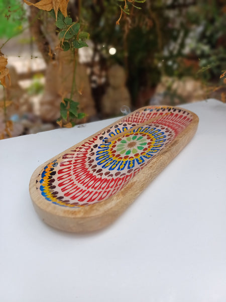 Porta Indio de madera, diseño mosaico.