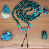 Japa Mala de Jade Verde (Código: Mala010 • Origen: Nepal e India).