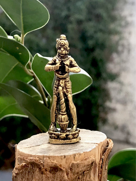 Mini Hanuman Deidad Hecho En Nepal.  Aleación Metálica "Brass".