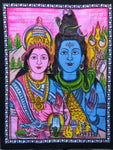 Colgante o tapete a muro de Shiva y Parvati. 111 cms de alto por 88 cms de ancho. - www.eltercerojo.cl