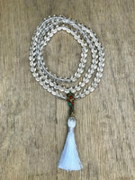 Mala o Japa Mala De Cuarzo Cristal con Tassel o Borla Hilado En Nuestra Casa Tienda.
