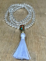 Mala o Japa Mala De Cuarzo Cristal con Tassel o Borla Hilado En Nuestra Casa Tienda.