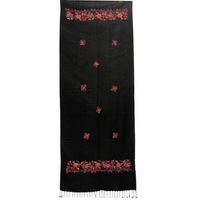 Pashmina Color Negro 0009, mezcla de Cahsmere. Hecho en Nepal, la tierra de Buda y los Himalayas. - www.eltercerojo.cl