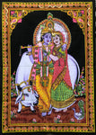 Colgante o tapete a muro de Krishna y Radha - 105 cms de alto por 76 cms de ancho. - www.eltercerojo.cl