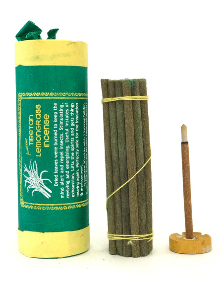 Incienso Tibetano De Lemongrass. Contiene 30 varas de 1 hora aproximadamente.  Hecho a mano en Nepal. - www.eltercerojo.cl