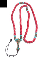 Mala o Japa Mala De Coral Rojo Hilado Por Artesanos De Nepal. - www.eltercerojo.cl