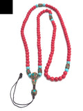 Mala o Japa Mala De Coral Rojo Hilado Por Artesanos De Nepal. - www.eltercerojo.cl