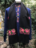 Pashmina Color Negro 0009, mezcla de Cahsmere. Hecho en Nepal, la tierra de Buda y los Himalayas. - www.eltercerojo.cl
