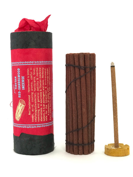 Incienso Tibetano De Sándalo Rojo.  Contiene 30 varas de 1 hora aproximadamente.  Hecho a mano en Nepal. - www.eltercerojo.cl