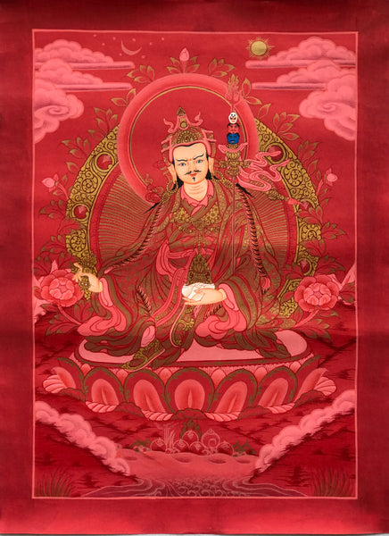 Thangka Guru Rinpoche Calidad Premium - Arte Tibetano Hecho En Nepal. - www.eltercerojo.cl