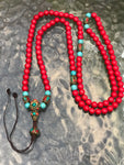 Mala o Japa Mala De Coral Rojo Hilado Por Artesanos De Nepal. - www.eltercerojo.cl