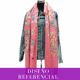 Pashmina Color Rosado 0006, mezcla de Cahsmere. Hecho en Nepal, la tierra de Buda y los Himalayas. - www.eltercerojo.cl