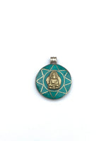 Colgante Intencionado Protección Buda Gautama (Siddharta). Color piedra turquesa. Arte Tibetano. - www.eltercerojo.cl