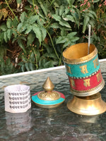 Rueda de Oracion De Escritorio (Mantra Om Mani Padme Hung). 10,5 cms x 5,5 cms (RP016).
