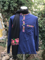 Pashmina Color Negro 0009, mezcla de Cahsmere. Hecho en Nepal, la tierra de Buda y los Himalayas. - www.eltercerojo.cl