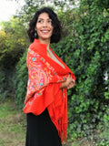 Pashmina Color Rojo 0001, mezcla de Cahsmere. Hecho en Nepal, la tierra de Buda y los Himalayas. - www.eltercerojo.cl