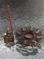 Porta Incienso metálico con forma de flor de loto (Buda).