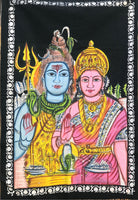Colgante GOB0021. Tapete a muro de Shiva y Parvati. 86 cms de alto por 59 cms de ancho.