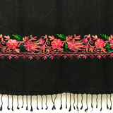 Pashmina Color Negro 0009, mezcla de Cahsmere. Hecho en Nepal, la tierra de Buda y los Himalayas. - www.eltercerojo.cl