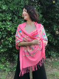 Pashmina Color Rosado 0006, mezcla de Cahsmere. Hecho en Nepal, la tierra de Buda y los Himalayas. - www.eltercerojo.cl