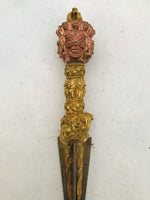 Phurba o Kila Tallada Artesanalmente - Daga Tibetana de cobre y bronce • Valor especial con transferencia bancaria