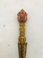 Phurba o Kila Tallada Artesanalmente - Daga Tibetana de cobre y bronce • Valor especial con transferencia bancaria