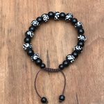 Pulsera h.u.e.s.o de Yak con símbolo Om y cuentas de Ónix
