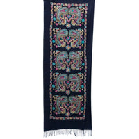 Pashmina Color Azul Oscuro 0004, mezcla de Cahsmere. Hecho en Nepal, la tierra de Buda y los Himalayas. - www.eltercerojo.cl