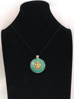 Colgante Intencionado Protección Buda Gautama (Siddharta). Color piedra turquesa. Arte Tibetano. - www.eltercerojo.cl