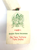 Bodhileaf Green Tara Incense (Om Tare Tuttare Ture Svaha). Sándalo - Contiene 19 varas de 2 horas aprox.  Hecho a mano en Nepal. - www.eltercerojo.cl