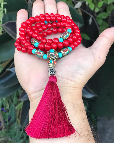 Mala o Japa Mala De Jade Rojo Hilado Por Nosotros Casa Tienda El Tercer Ojo.