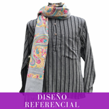 Pashmina Color Azul Oscuro 0004, mezcla de Cahsmere. Hecho en Nepal, la tierra de Buda y los Himalayas. - www.eltercerojo.cl