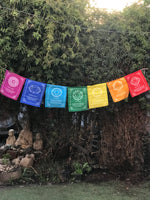 Bandera Tibetana 7 Chakras. Material algodón (1,5 metros de longitud aprox).