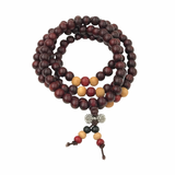 Mala (Japa Mala) de madera elasticado. Código Mala 005. - www.eltercerojo.cl